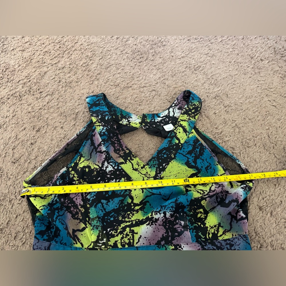 2 FOR $20 H&M Green Blue Floral Maxi Dress Sleeveless Lace Back Multi Color 6 - Picture 13 of 14